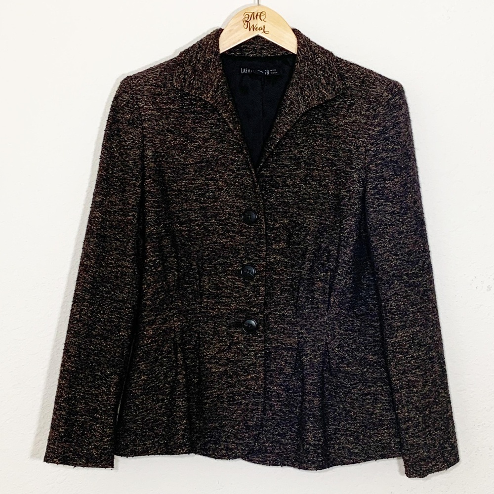 Lafayette 148 Tweed Blazer Brown/Tan Size 8